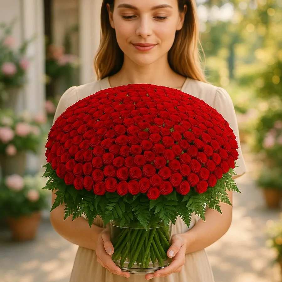 501 Rot Rosen Strauß