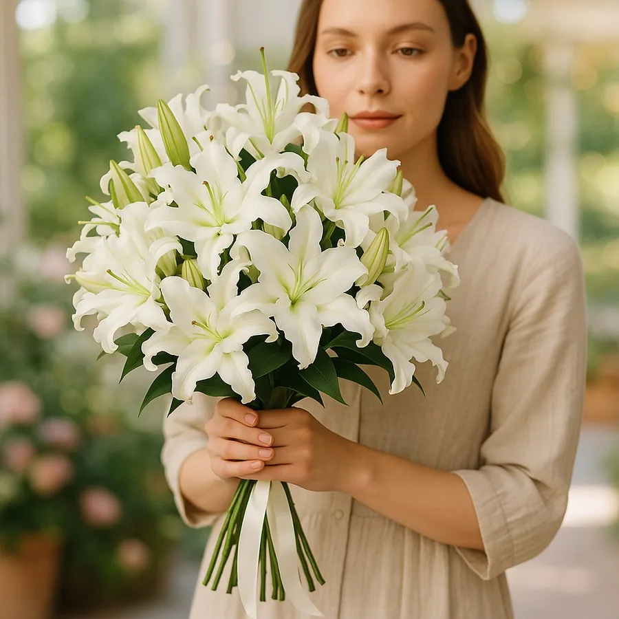 White Casablanca Lily Bouquet