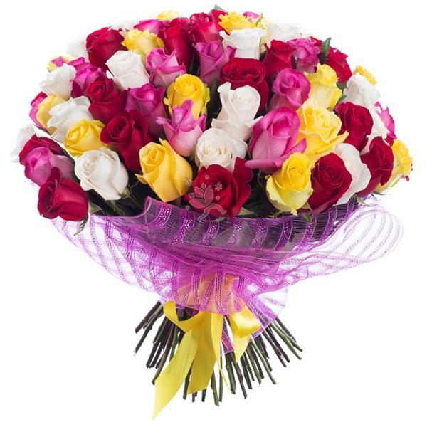 51 Mixed Color Rose Bouquet