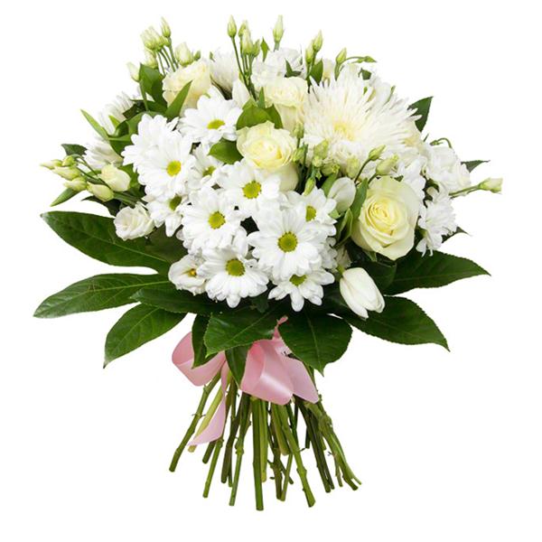 White Chrysanthemum and White Roses